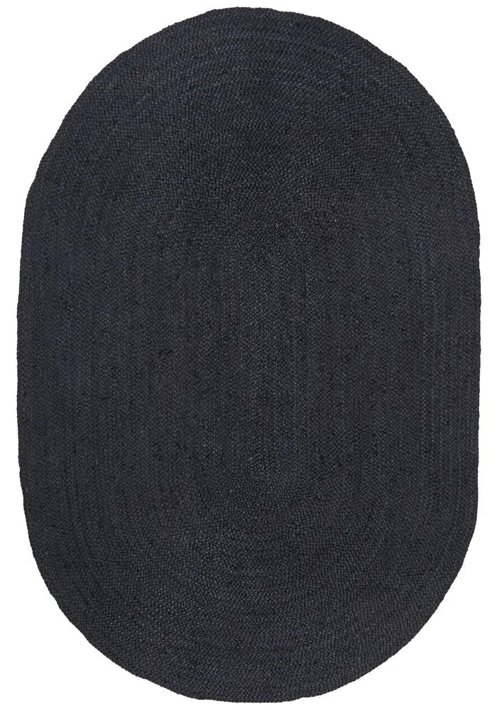 Bondi Oval Rug (Black) by Rug Culture