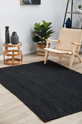 Bondi Rectangle Rug (Black) by Rug Culture