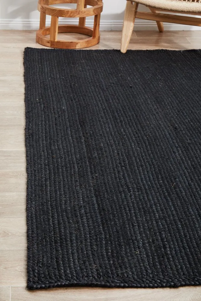 Bondi Rectangle Rug (Black) by Rug Culture