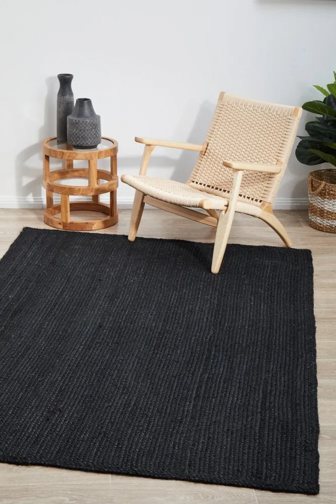 Bondi Rectangle Rug (Black) by Rug Culture