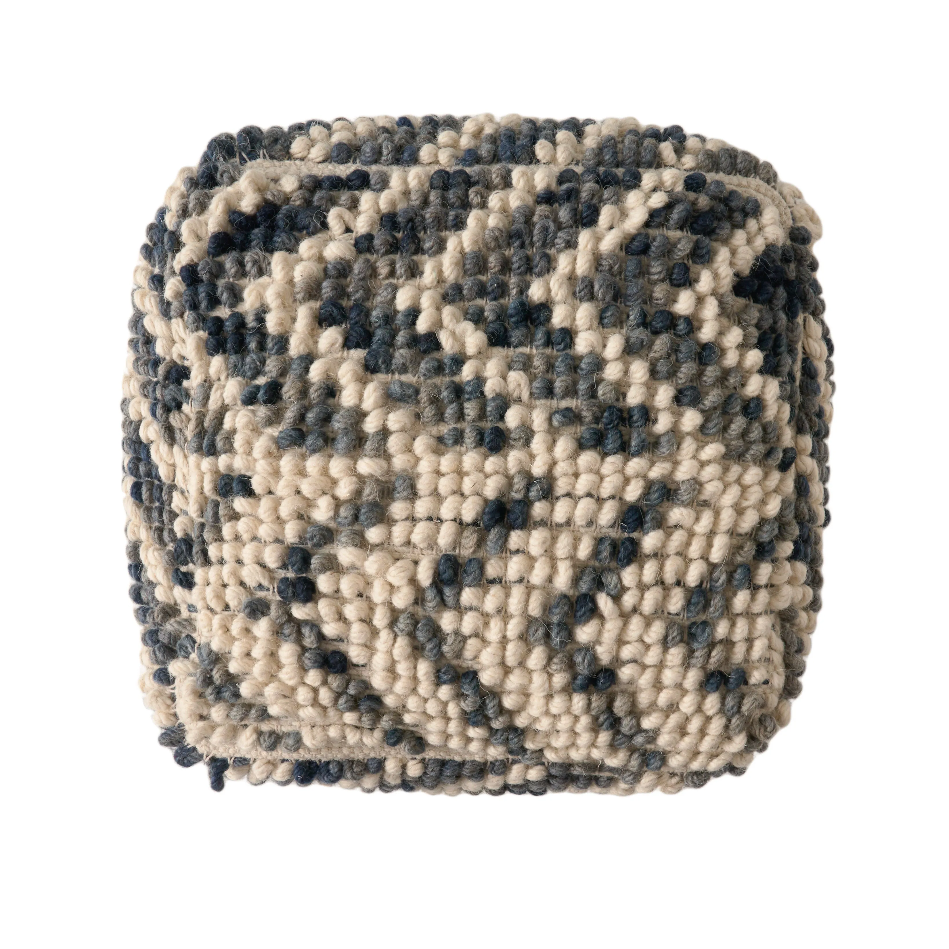 Bonnie Boho Wool and Cotton Large Ottoman Pouf