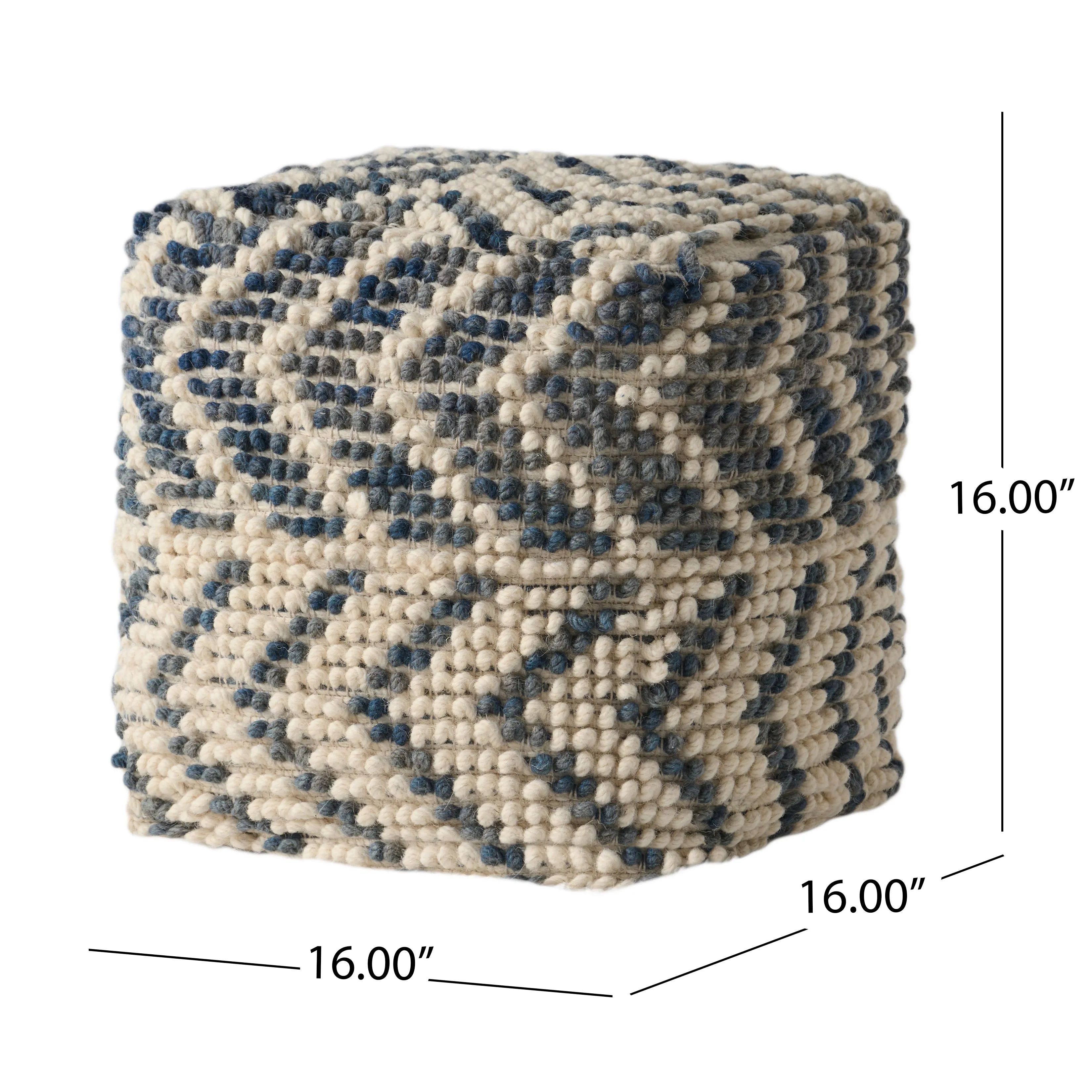 Bonnie Boho Wool and Cotton Large Ottoman Pouf
