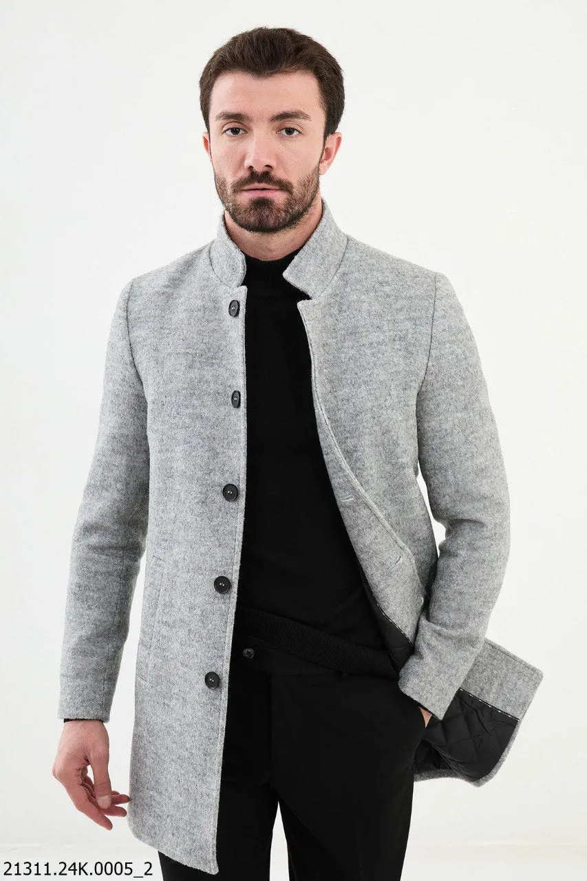 Brabion Marco Long Slim Fit Gray Coat