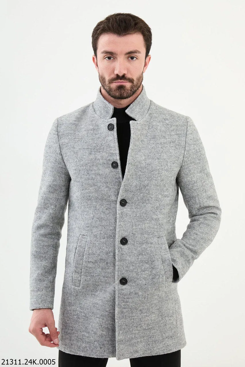 Brabion Marco Long Slim Fit Gray Coat