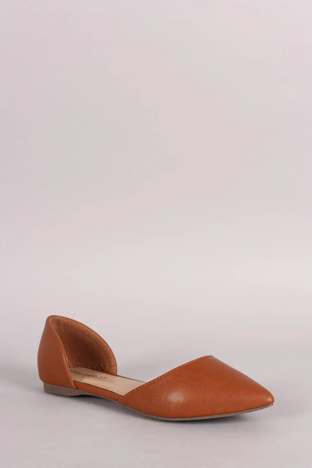 Breckelle Pointy Toe Slip On Dorsay Flat