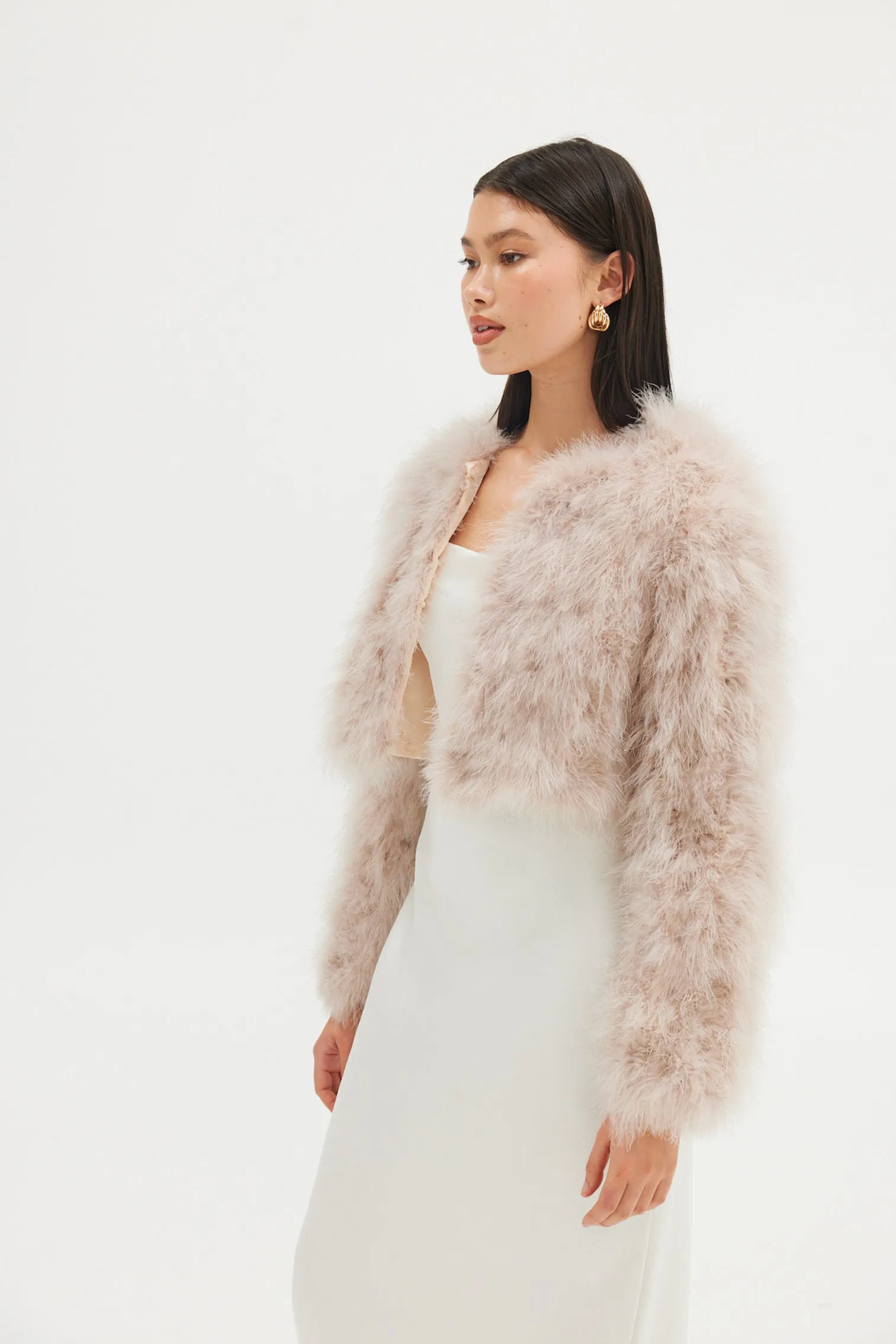 Bridal Manhattan Crop Jacket - Blush
