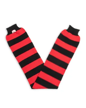 Buco Striped Wool Knit Scarf - Red/Black