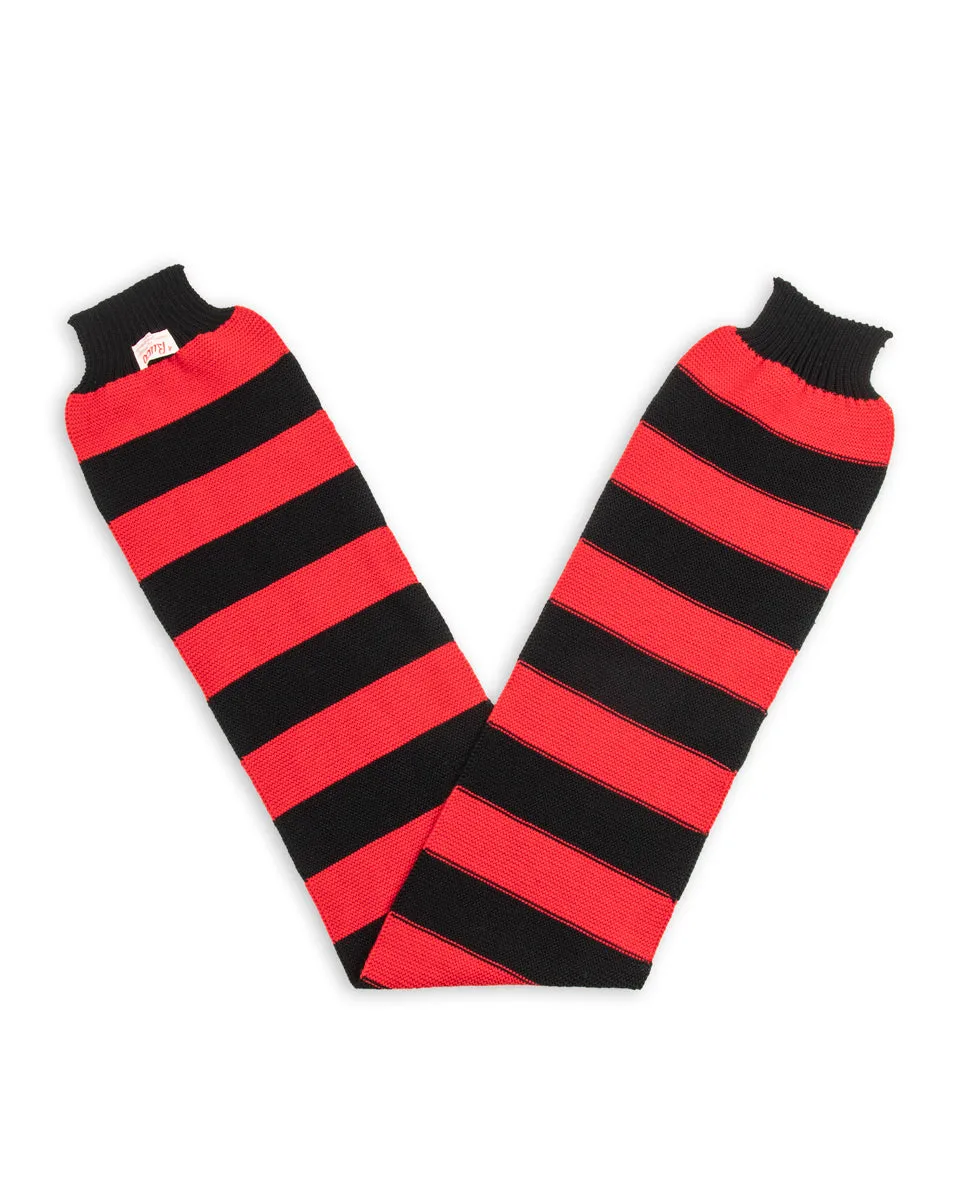 Buco Striped Wool Knit Scarf - Red/Black