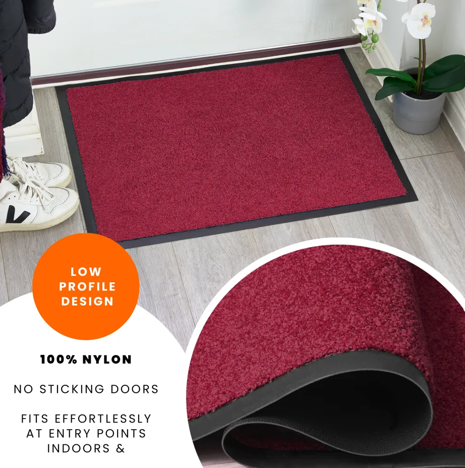 Burgundy Candy Non-Slip Heavy Duty Barrier Door Mat - Assorted Sizes