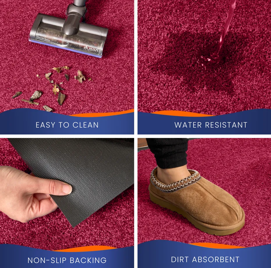 Burgundy Candy Non-Slip Heavy Duty Barrier Door Mat - Assorted Sizes