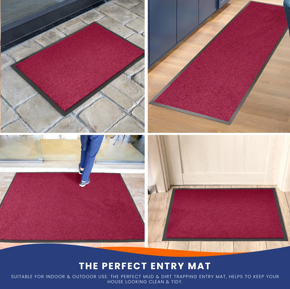Burgundy Candy Non-Slip Heavy Duty Barrier Door Mat - Assorted Sizes