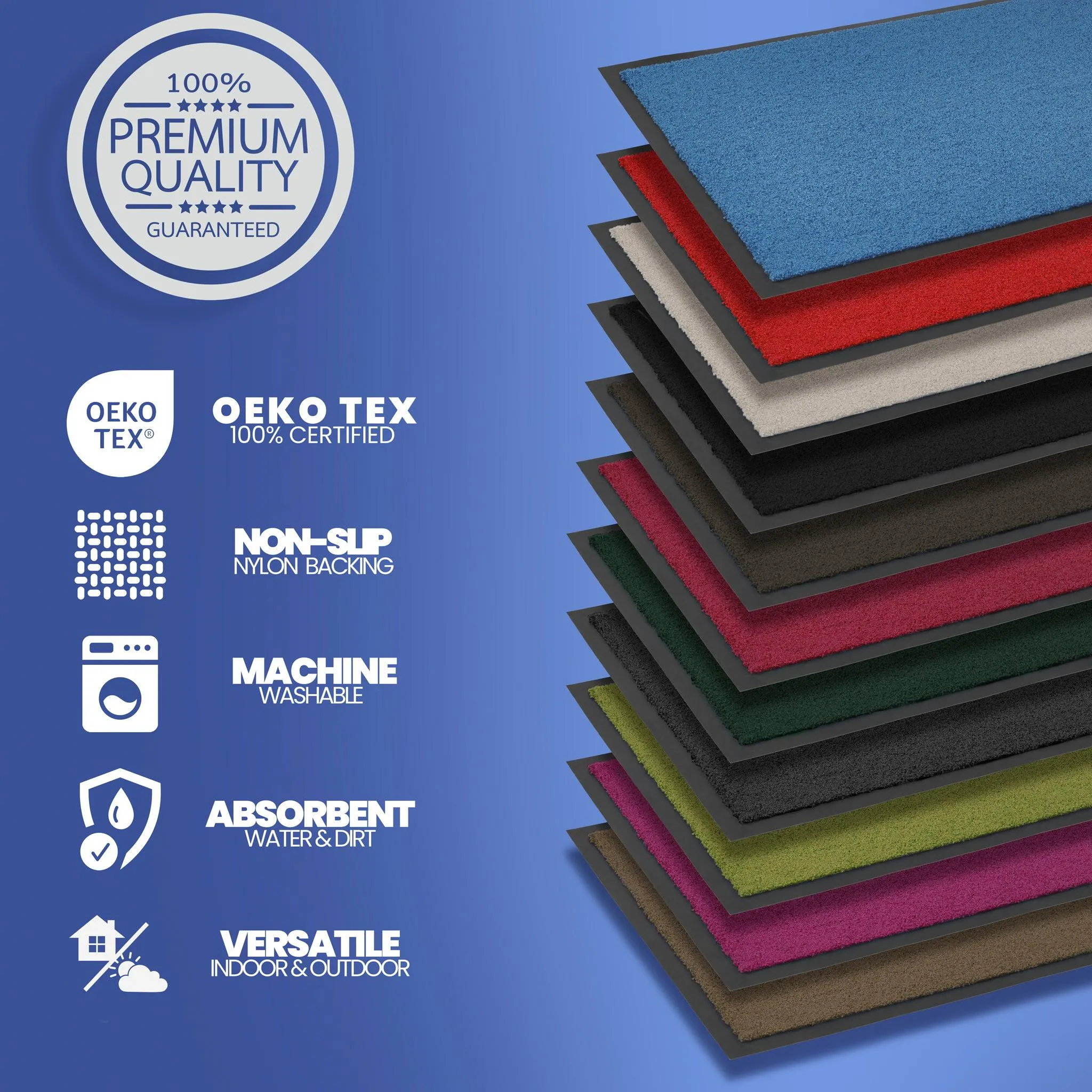 Burgundy Candy Non-Slip Heavy Duty Barrier Door Mat - Assorted Sizes