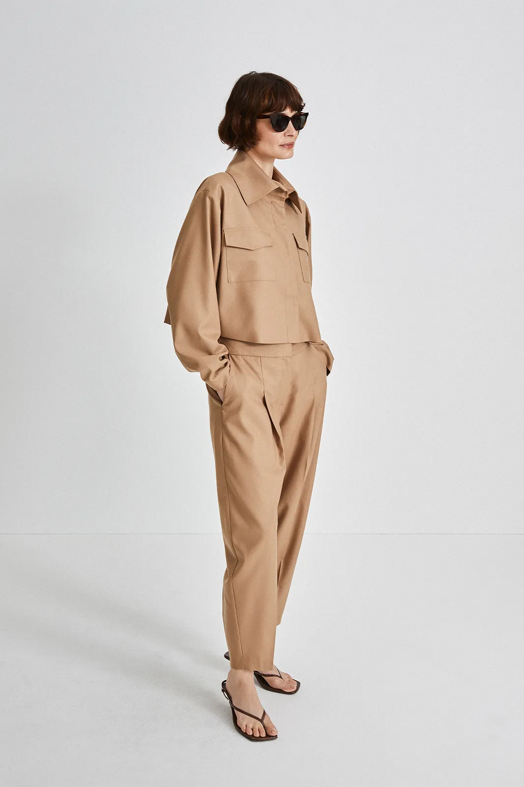 BUSALLA JACKET - BEIGE WOOL