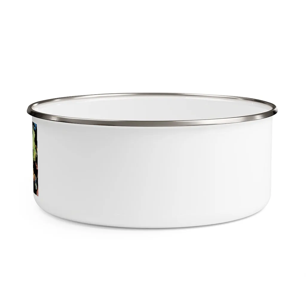 Cat Pattern Enamel Bowl