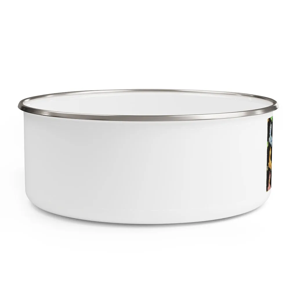 Cat Pattern Enamel Bowl