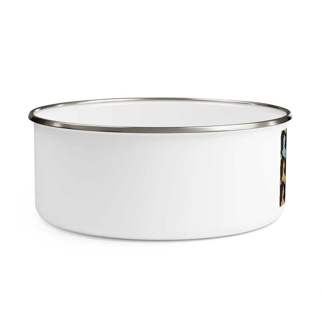 Cat Pattern Enamel Bowl