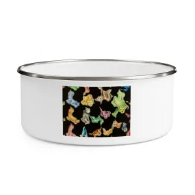 Cat Pattern Enamel Bowl