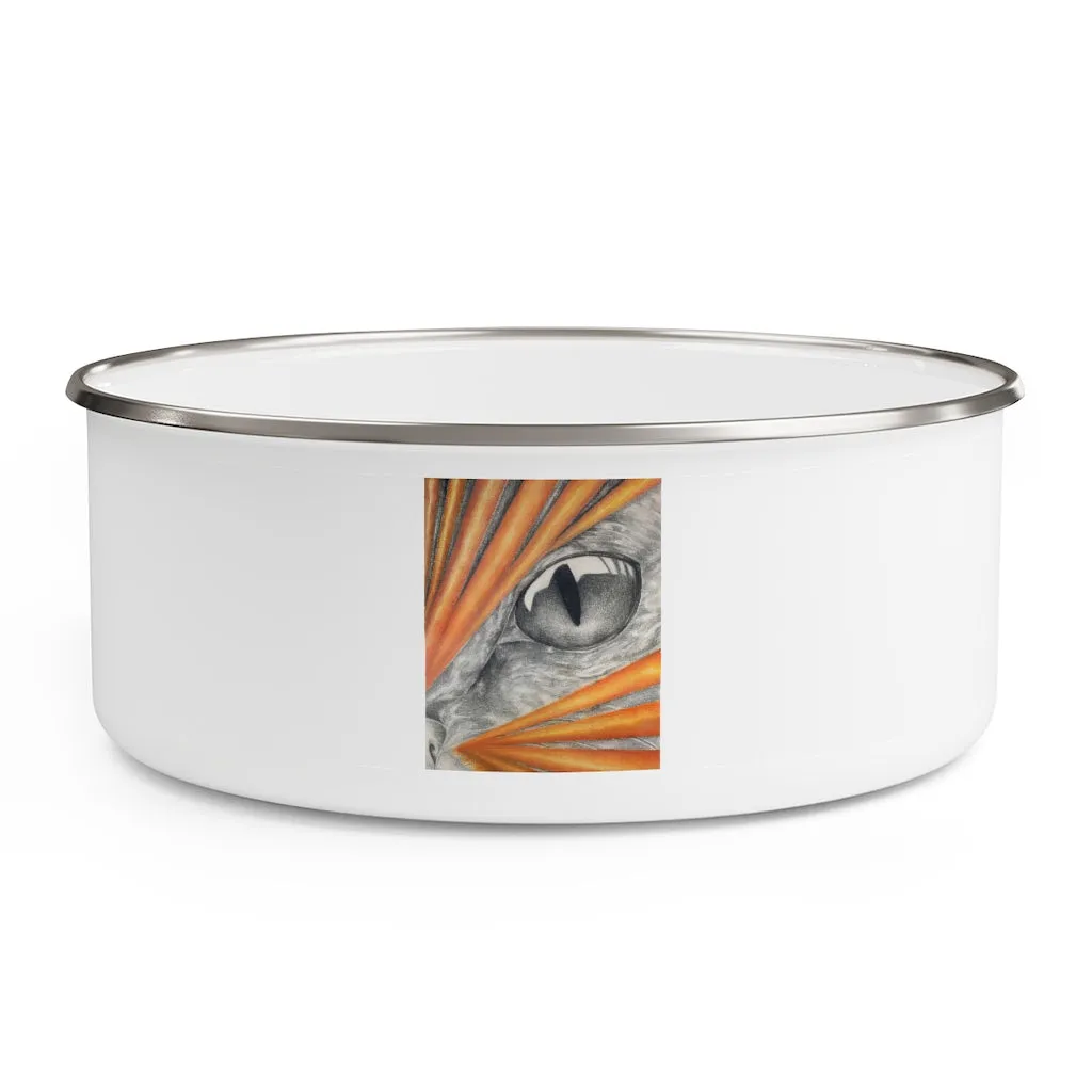 Cat Rays Enamel Bowl