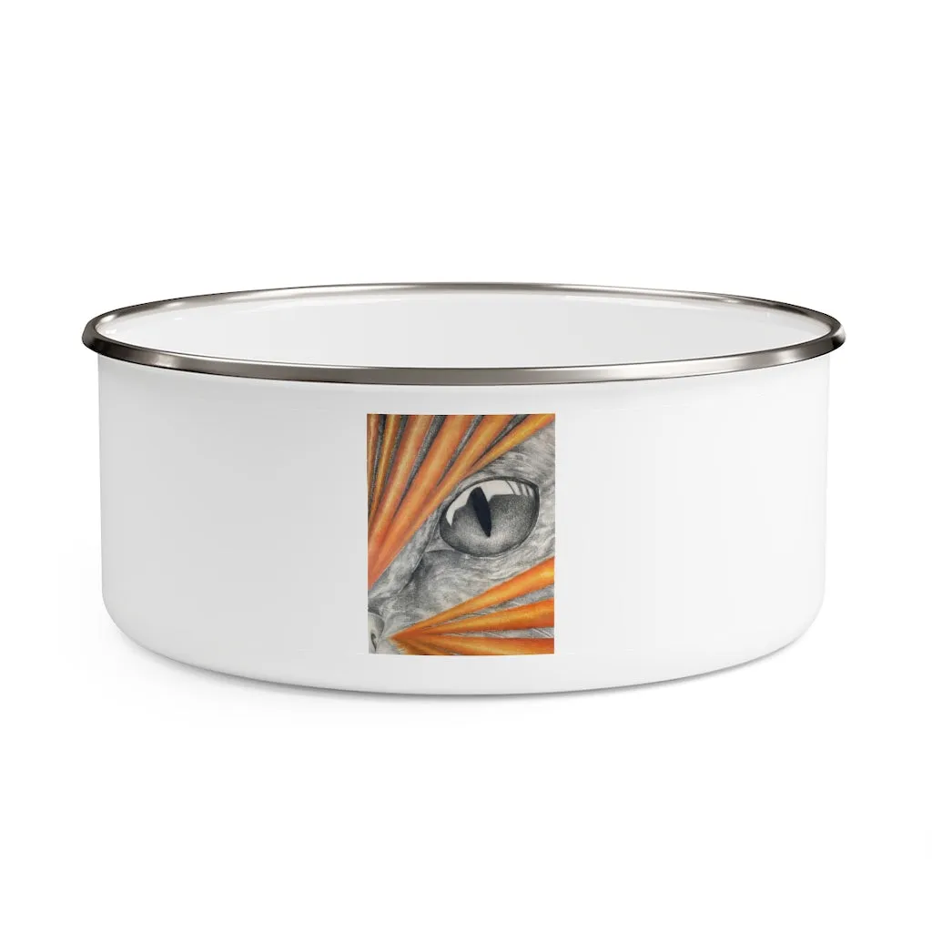 Cat Rays Enamel Bowl
