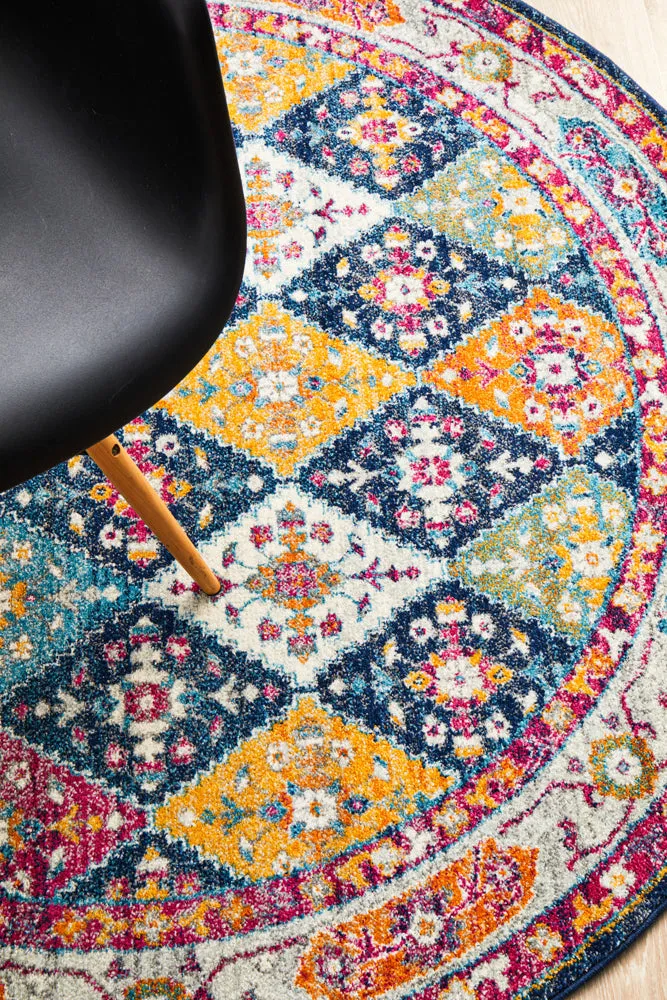 Century 933 Navy Round Rug