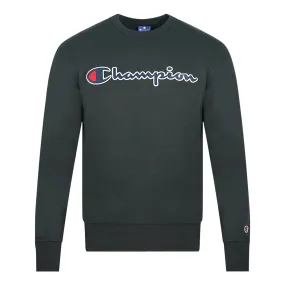 Champion Classic Script Logo Black Sweatshirt