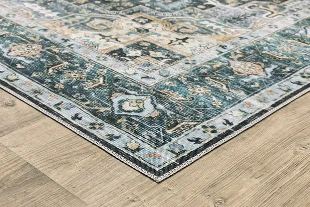Charleston CHA01 Blue/Ivory Rug