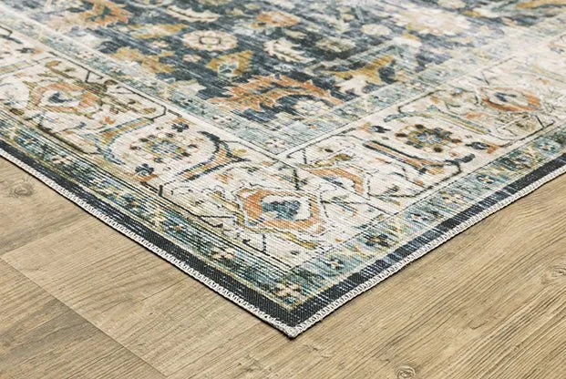 Charleston CHA05 Gold/Blue Rug