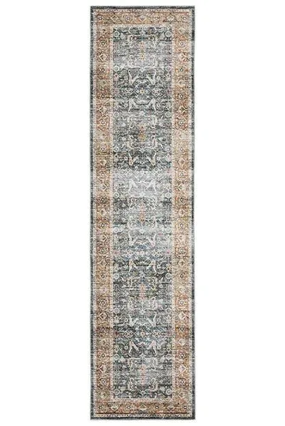 Charleston CHA06 Blue/Rust Rug