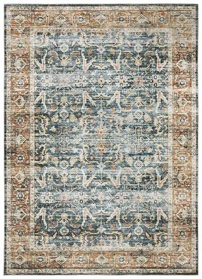 Charleston CHA06 Blue/Rust Rug