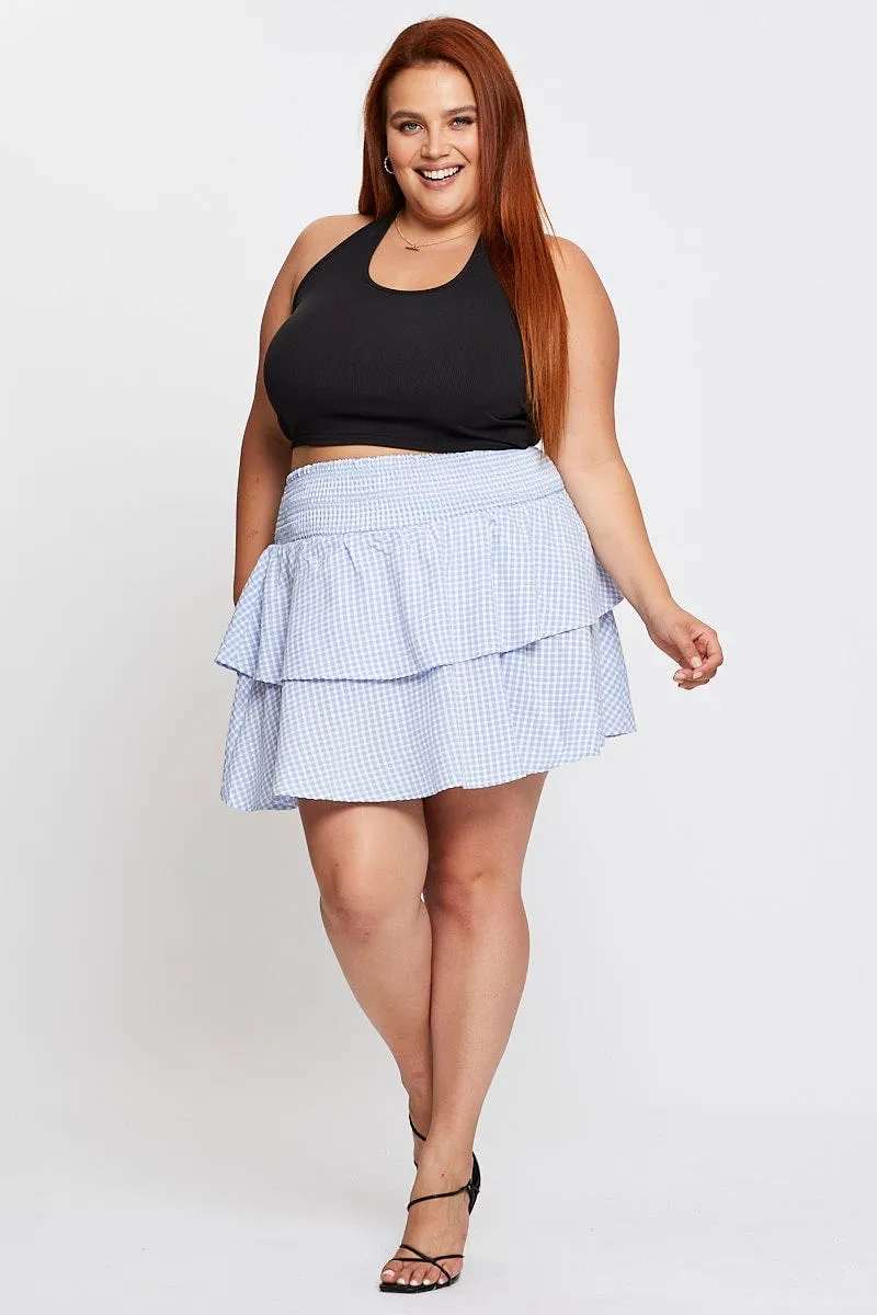 Check Mini Skater Skirt Tie
