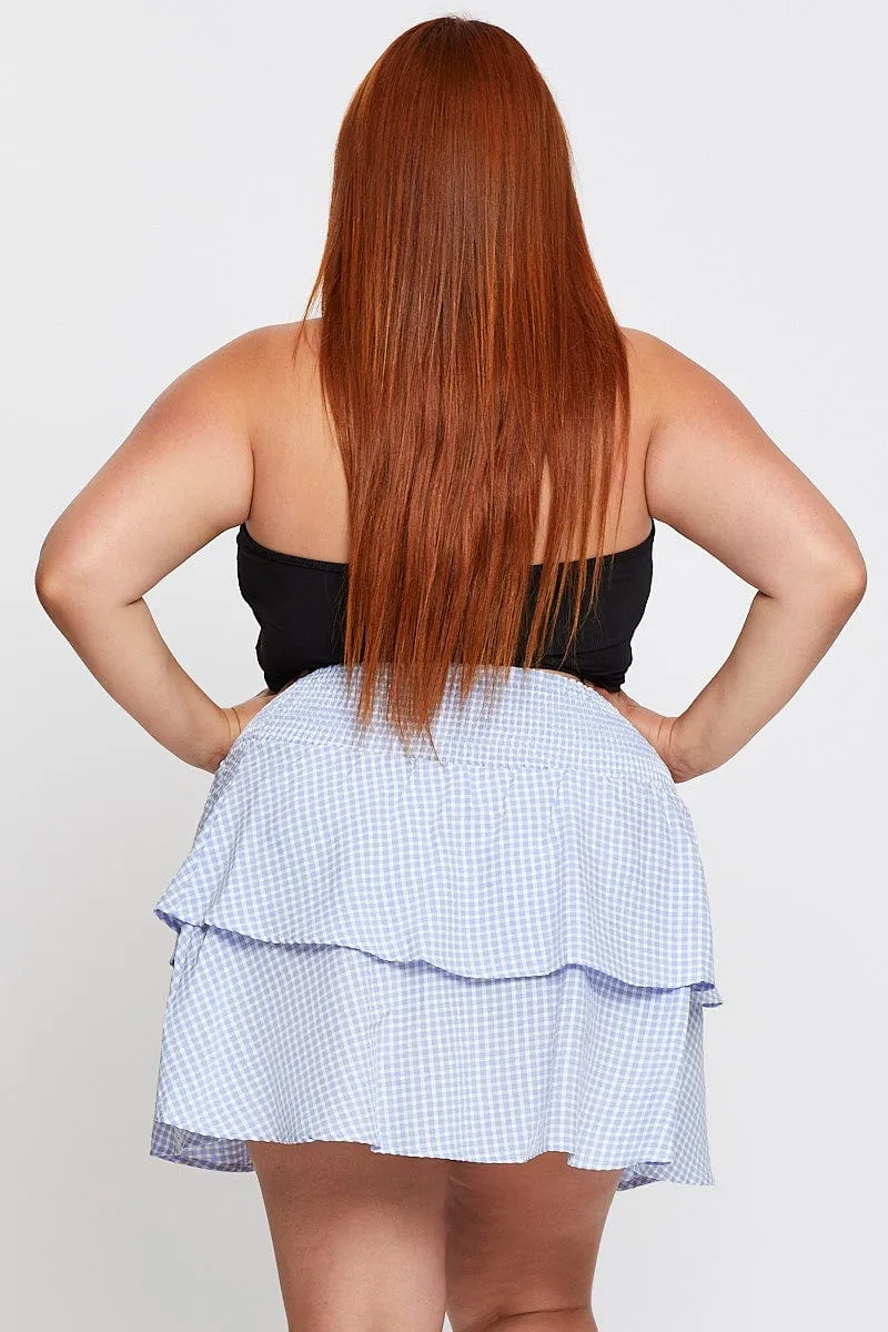 Check Mini Skater Skirt Tie