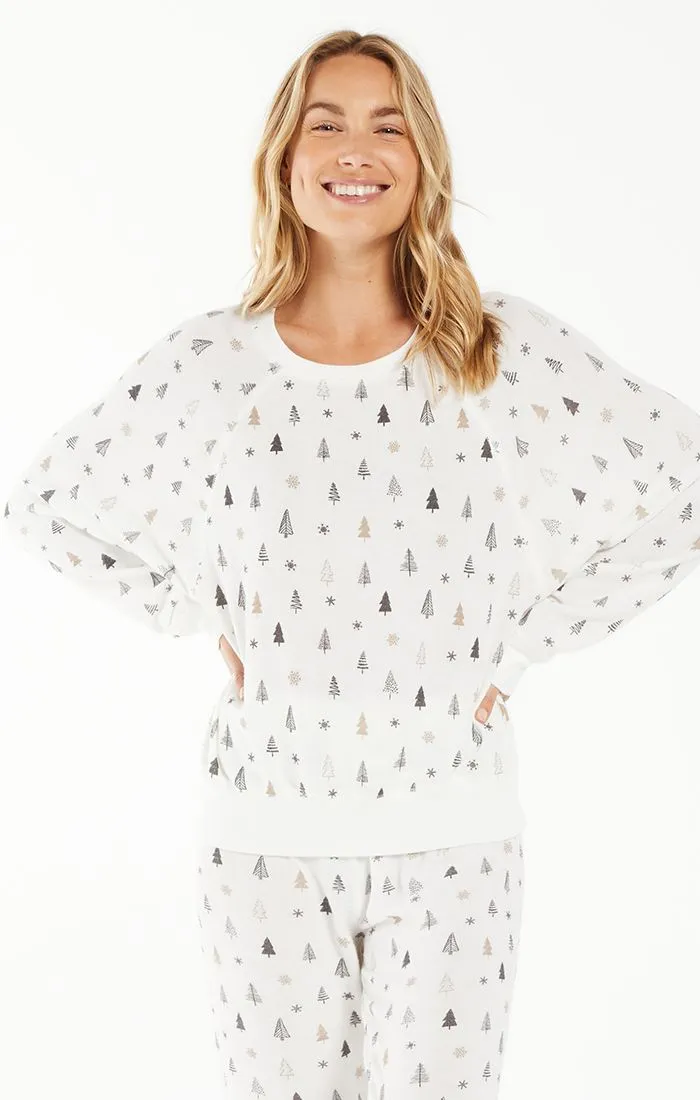 Christmas Tree Long Sleeved Top, White