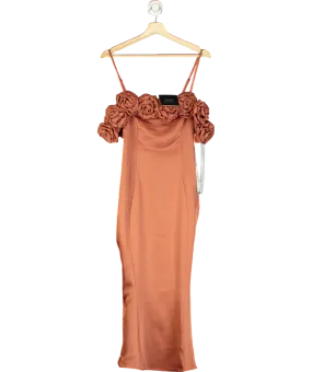 CLUBL Metallic Ruffled Maxi Dress UK 12