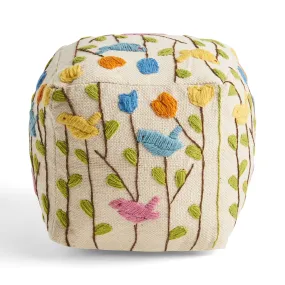 Connie Boho Wool Ottoman Pouf