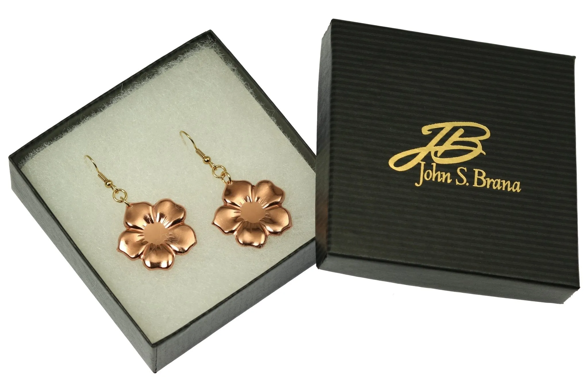Copper Forget Me Not Flower Earrings