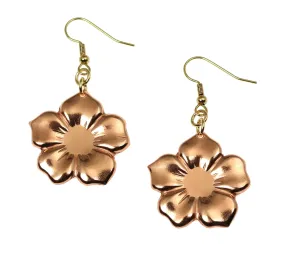 Copper Forget Me Not Flower Earrings