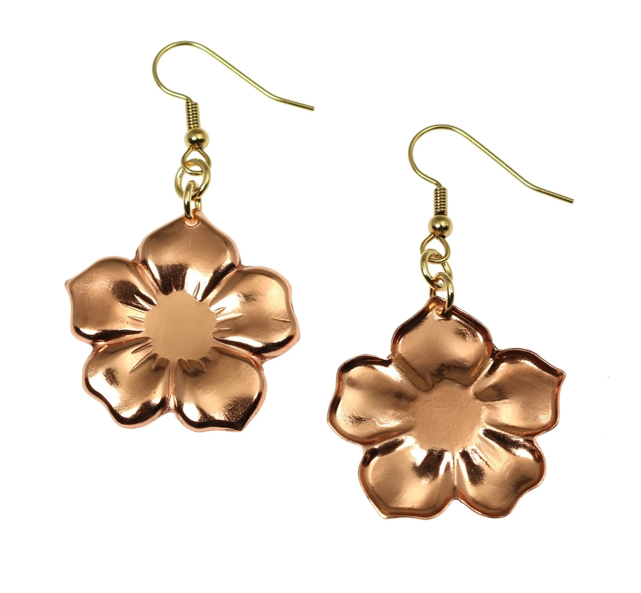 Copper Forget Me Not Flower Earrings