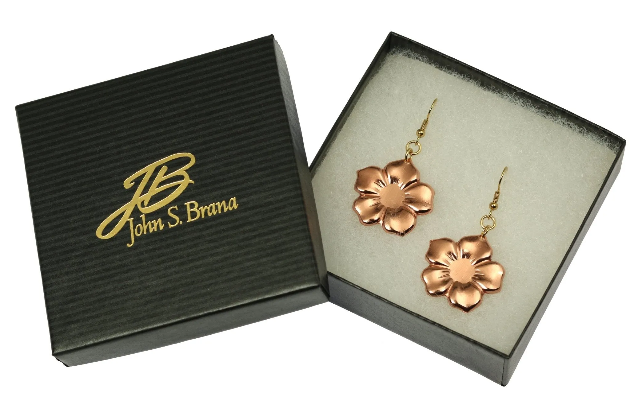 Copper Forget Me Not Flower Earrings
