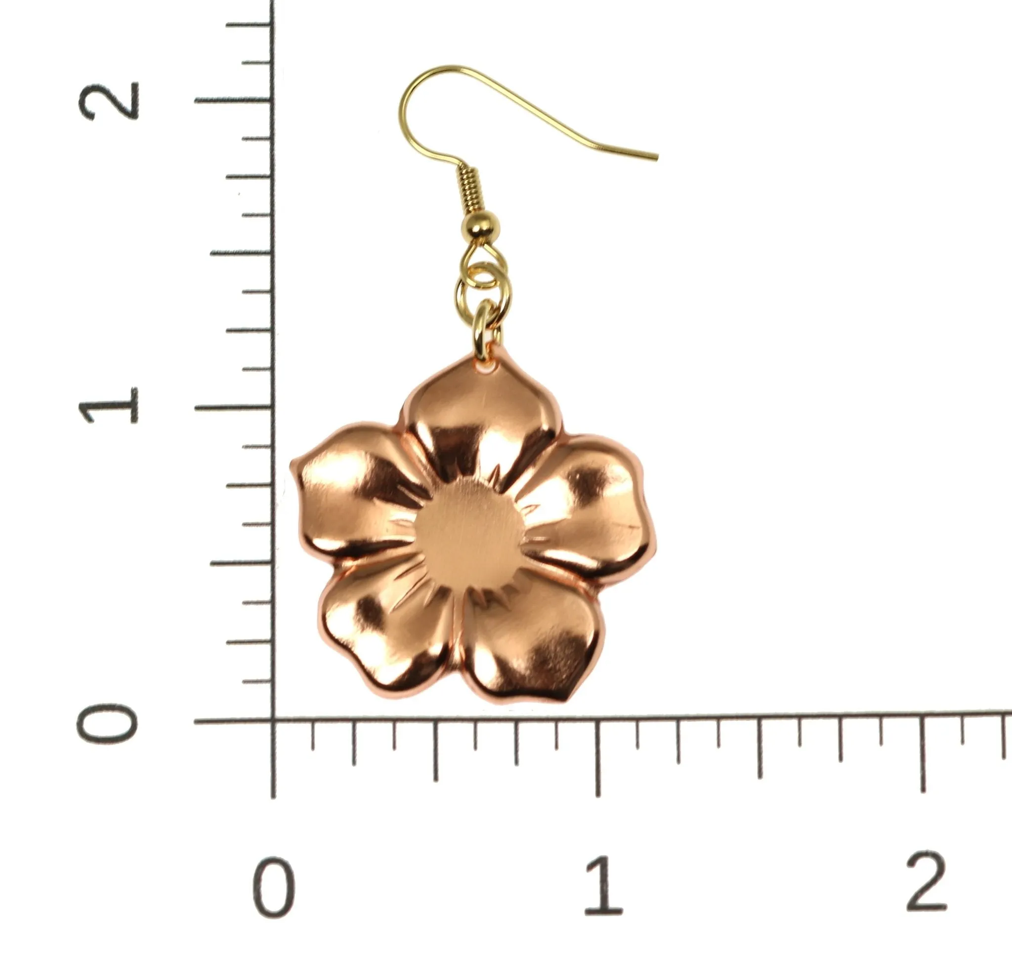 Copper Forget Me Not Flower Earrings