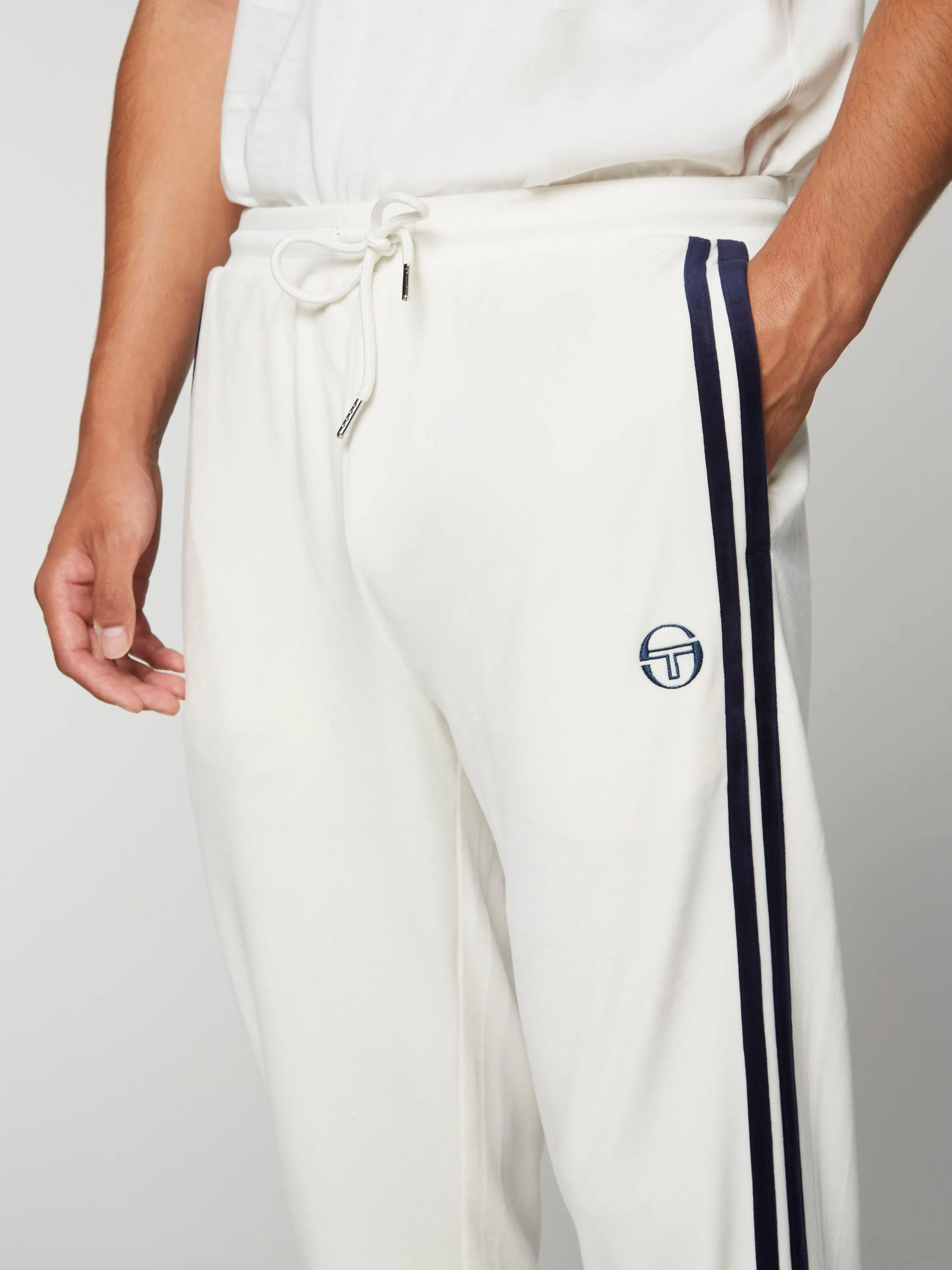 Damarindo Velour Track Pant- Gardenia