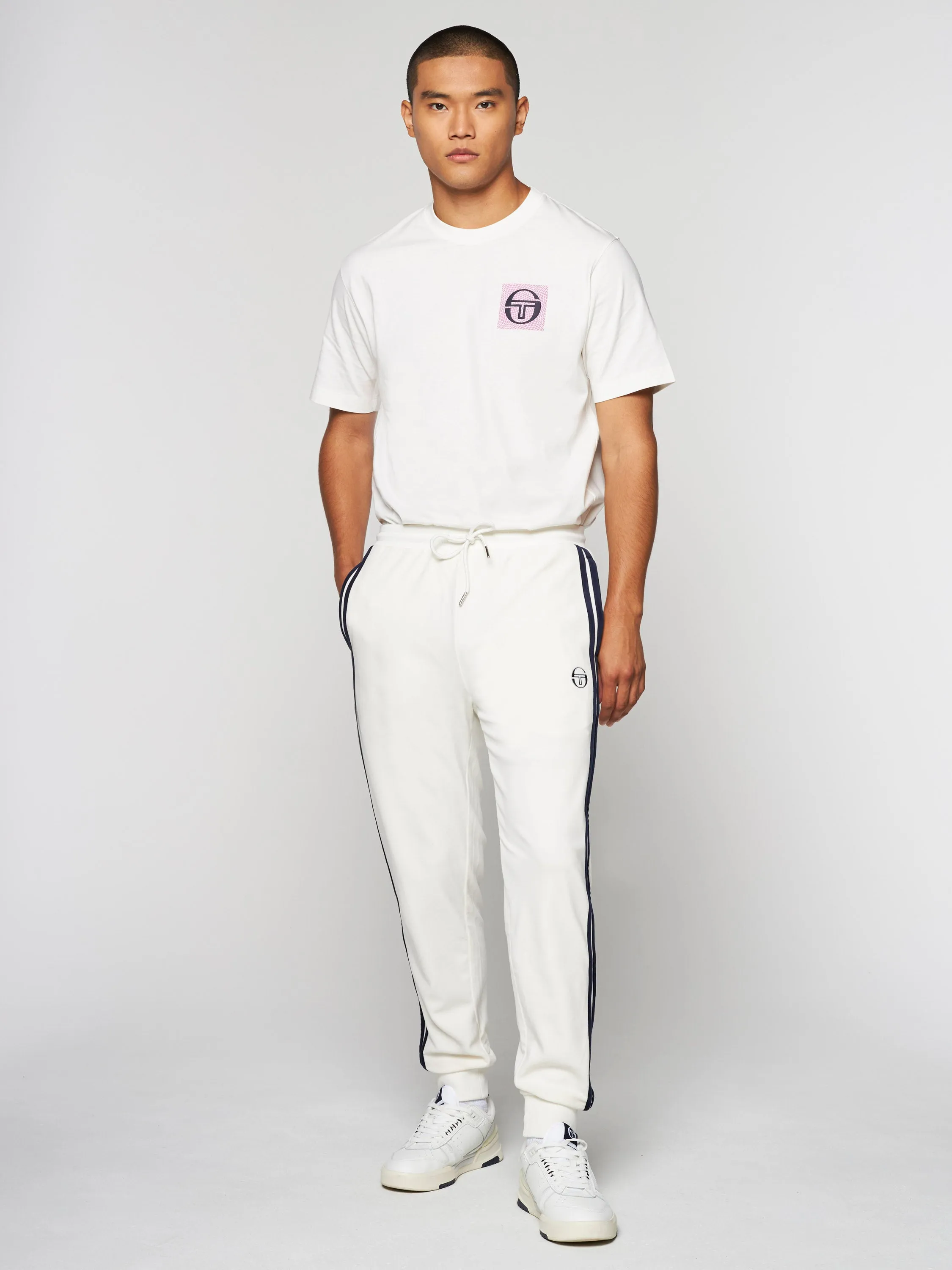 Damarindo Velour Track Pant- Gardenia