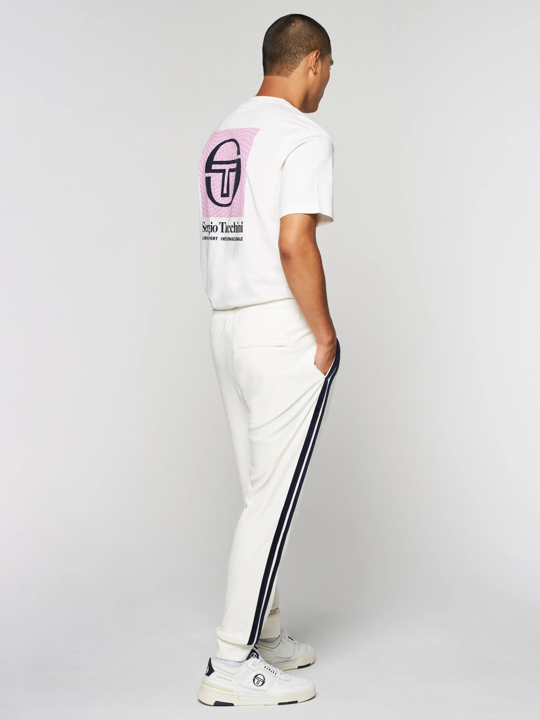 Damarindo Velour Track Pant- Gardenia