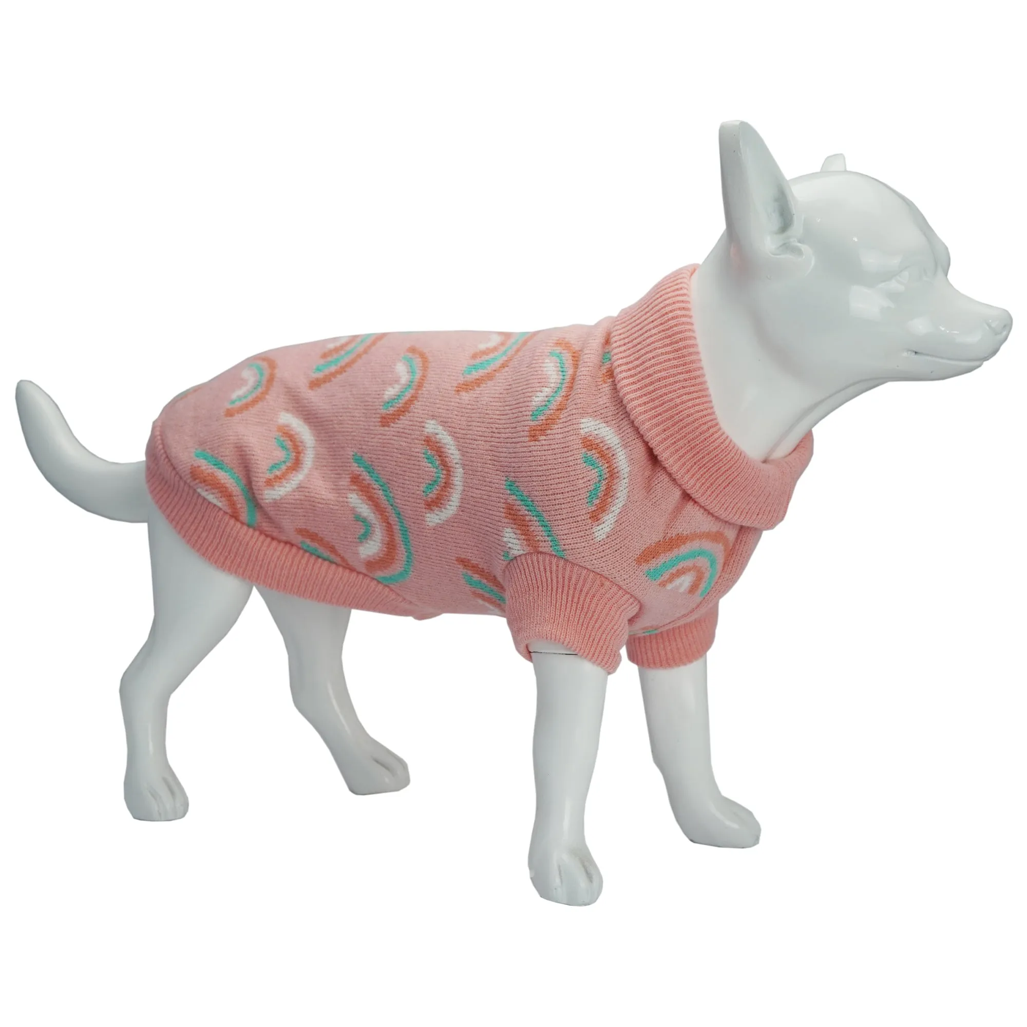 Dan & Sam - Dog Jumper (Pink Rainbows) - 20cm