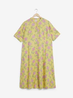 Diza Curves Yellow Floral Print A-line Kurta