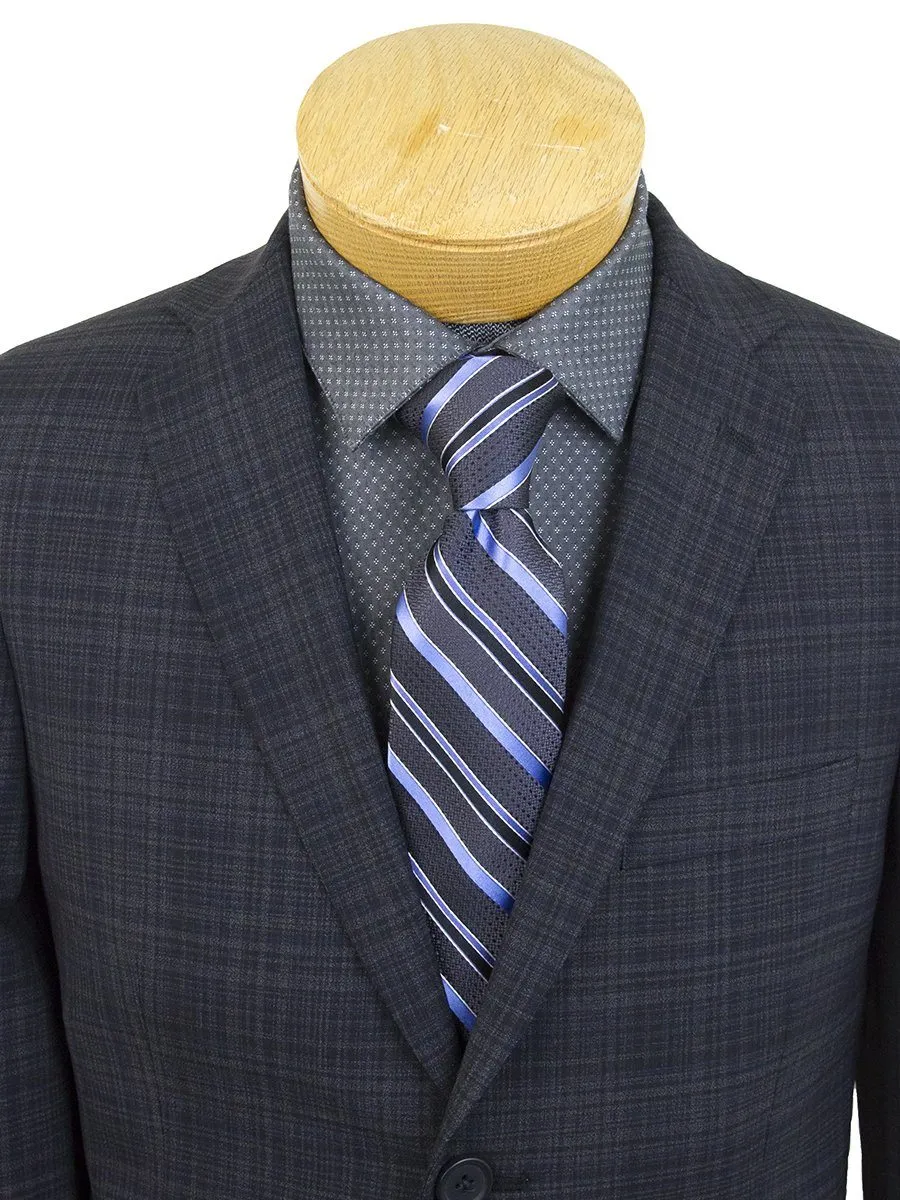 DKNY 25369 96% Wool/4% Lycra Boy's Sport Coat - Plaid - Blue/Black