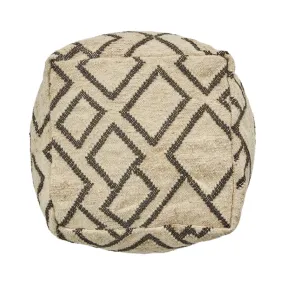 Edith Boho Wool and Cotton Ottoman Pouf