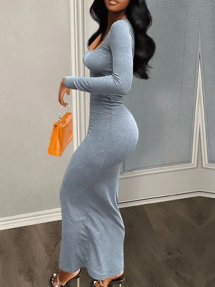 Elegant Long Sleeve Maxi Dress: Chic Autumn Essential