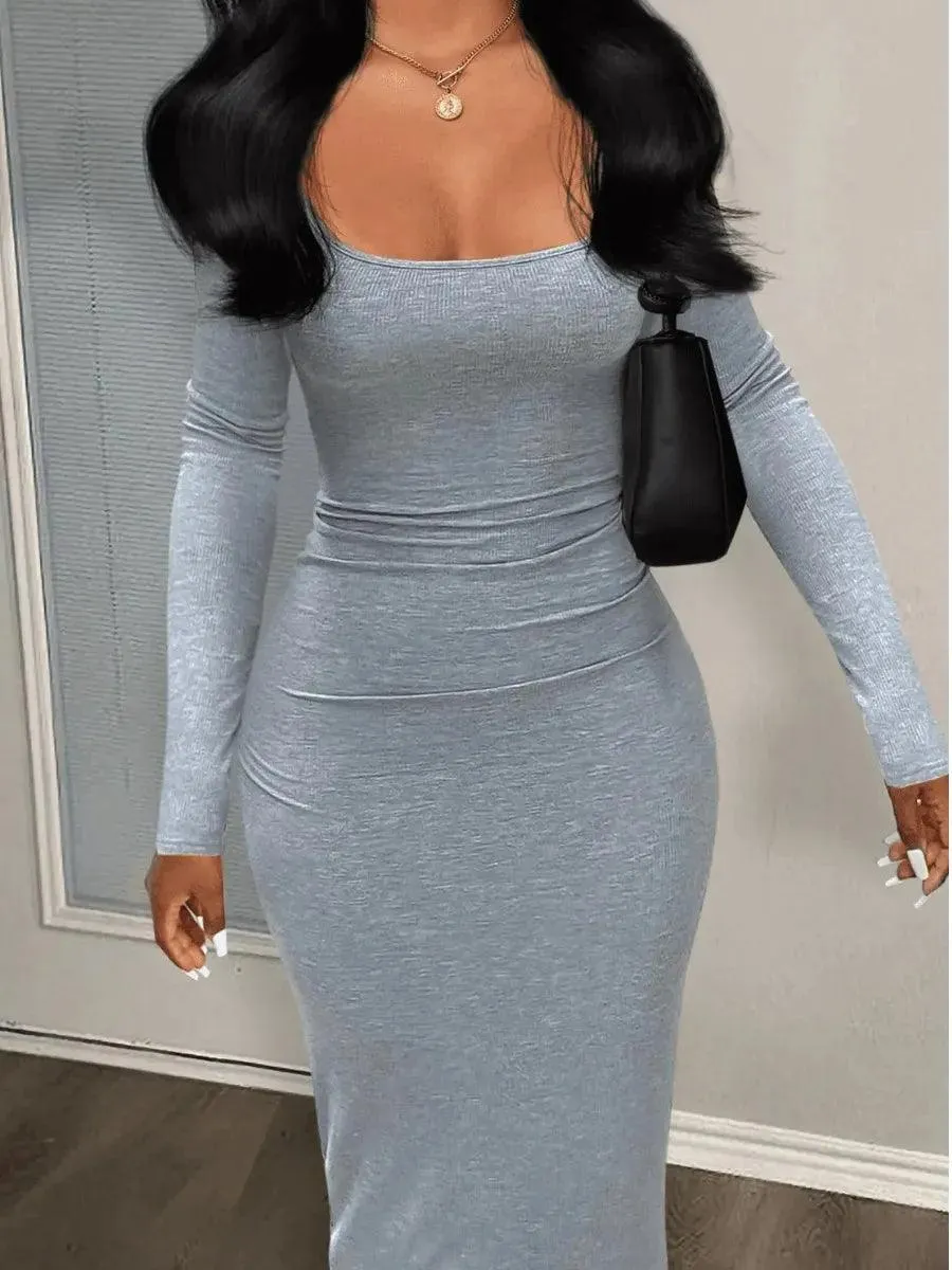 Elegant Long Sleeve Maxi Dress: Chic Autumn Essential