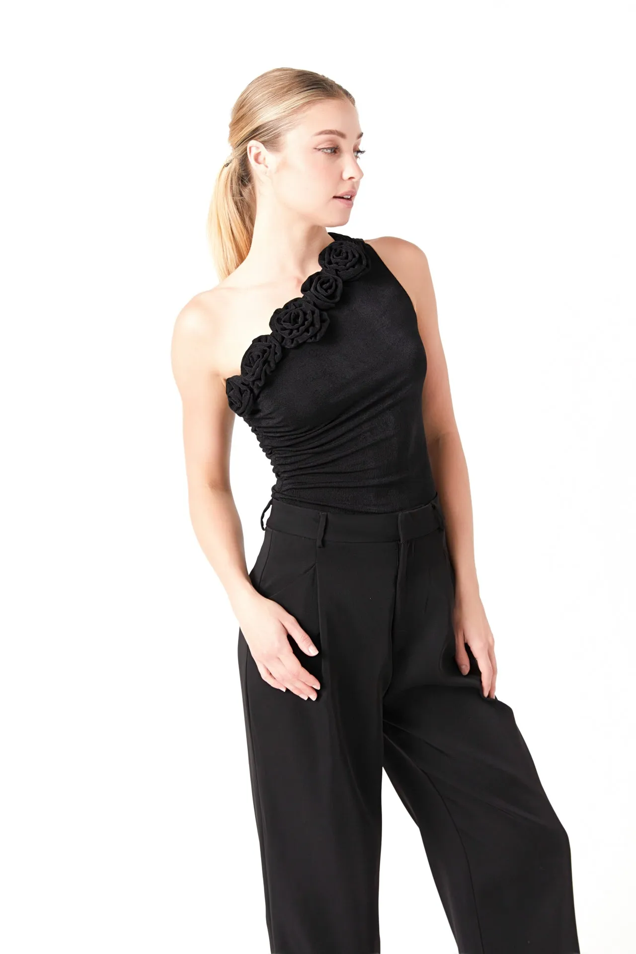 Endless Rose - Rosette One Shoulder Bodysuit
