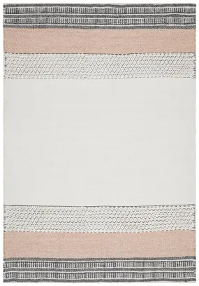 Esha Textured Woven Rug White Peach